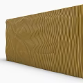 Golden Wavy Texture Wall Interior Design With Modern Decor Elements 3d model
