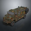Heavy Duty Military Armored Vehicle With Camouflage Paint And Off Road Tires