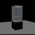 Elegant Glass Display Cabinet With Multi layer Shelves And Black Base Modern Design Structure