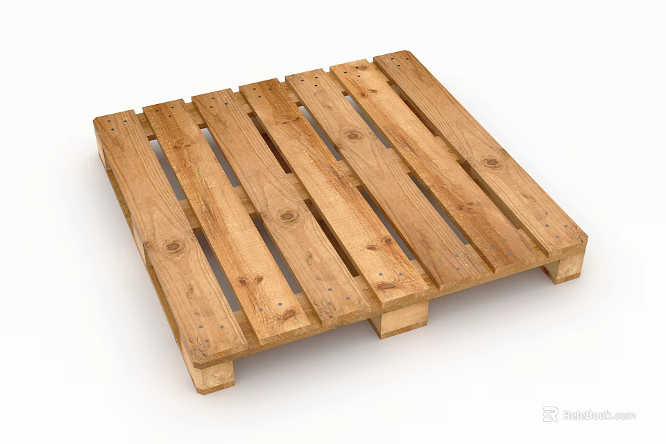 Sturdy Industrial Wooden Pallet With Solid Wood For Logistics Storage Applications 3d model 