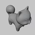 3D Shiba Inu Toy Cartoon Style Orange White Fur Winking Tongue Out Blue Background