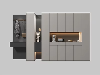 Modern wine cabinet and shoe cabinet 3d model