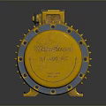 Yellow Industrial Electric Motor With Metallic Casing Cooling Fins And Mounting Bolts