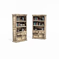Vintage Bookcases With Multiple Shelves Books Decorative Items And Storage Drawers