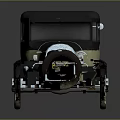 Vintage Classic Car With Two Tone Color Round Headlights And Retro Body Design