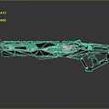 Futuristic Sci Fi Weapon Design With Geometric Patterns Neon Blue Accents And Reflective Surface