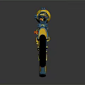 Modern Sniper Rifle Featuring Blue Yellow Orange Design And Tactical Scope