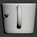 Everyday Household Item White Mug With Angry Face And Coffee Inside