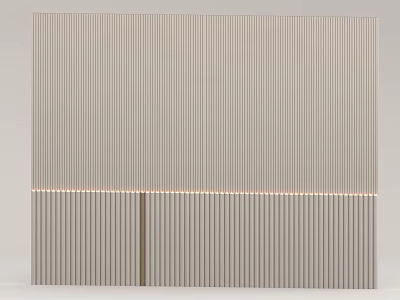 Modern Vertical Striped Accent Wall With Layered Design And LED Strip Lighting 3d model