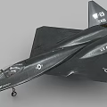Black YF-23 Fighter Jet Model With US Air Force Insignia And Cockpit