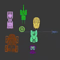 Futuristic Military Mechanical Vehicle Models With Turrets Tracks And Armor