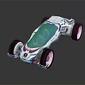 Futuristic White Concept Car With Blue Accents And Large Stylish Wheels