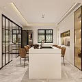 Modern Living Dining Room Interior With Spacious Sofa Area Rug Bookshelf And Large Windows