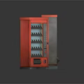 Red Household Items With Glass Door Cabinet And Grid Front Panel Appliance