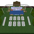 Silk Road Westward Cultural Journey Stage Scene With Seats And Decorations