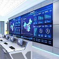 modern dispatching center production monitoring center public space 3d model