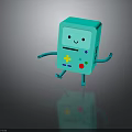 Cute Blue Cartoon Game Console With Smiling Face Arms Legs And Colorful Buttons