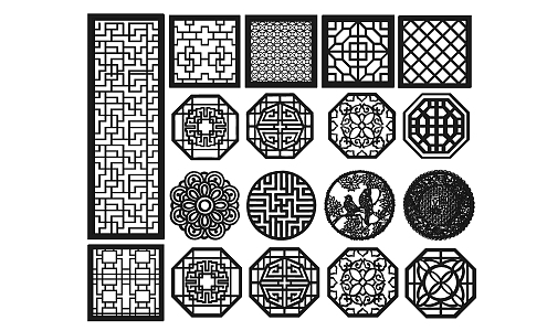 New Chinese Style Openwork Window Carved Openwork Window Pane Carved Corner Flower Carved Corner Flower 3d model