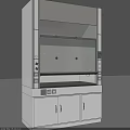Laboratory Fume Hood Cabinet With White Design Glass Door And Storage Compartments
