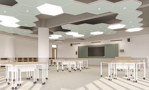 Elementary school inquiry classroom 3d model