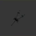 Old Fashioned Cannon 3D Model with Wooden Wheels Long Barrel Historical War Weapon