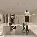 Modern Chinese Clothing Store Exterior With Glass Facade Window Display Mannequins And Green Plants