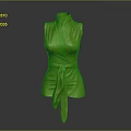 Fashionable Green Sleeveless Wrap Top With Flowy Fabric And Stylish Design