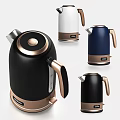 Modern White And Brown Kitchen Appliances Featuring Toaster And Kettles