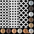 Various Perforated Decorative Panels With Circular And Geometric Patterns In Multiple Colors