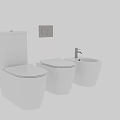 Modern White Toilets Sleek Design In Contemporary Bathroom With Bidet And Washbasin Faucet