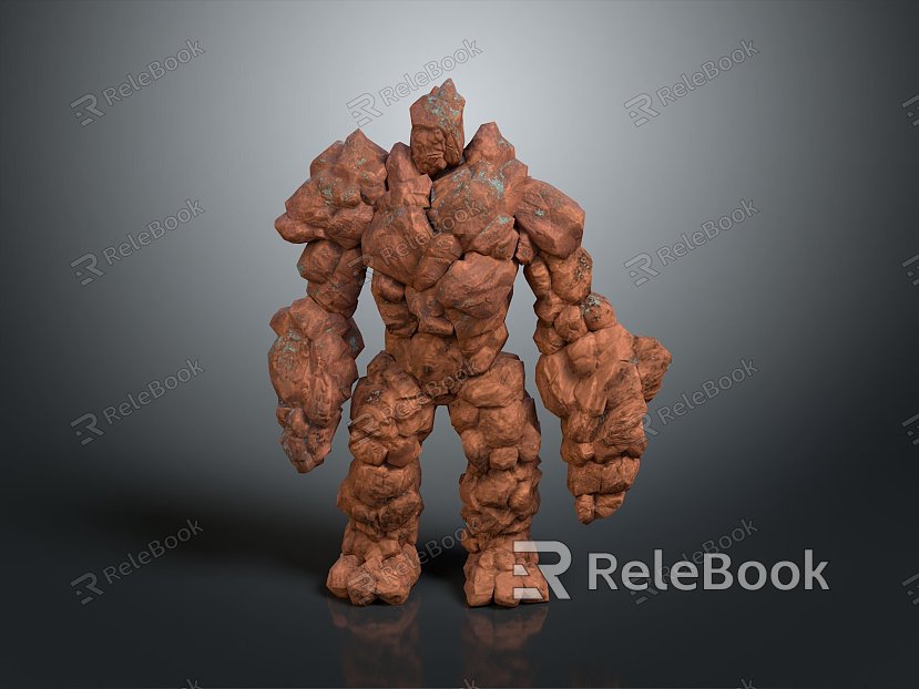 Stone Man Stone Element Stone Man Stone Monster Earth Elf Elf Cartoon Stone Man Animation Stone Man model