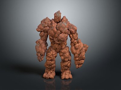 Stone Man Stone Element Stone Man Stone Monster Earth Elf Cartoon Stone Man Animation Stone Man model