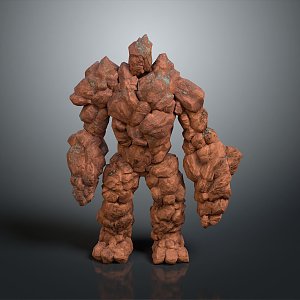 Stone Man Stone Element Stone Man Stone Monster Earth Elf Cartoon Stone Man Animation Stone Man 3d model