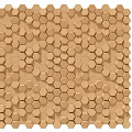 Beige Hexagonal Tile Wall Surface With Intricate Geometric Pattern Design