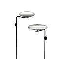 Modern Black Metal Wall Lamp With White Circular Shade For Home Decor