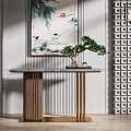 Modern End Desk 3d model