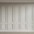 Modern White Interior Wall Paneling With Geometric Patterns And Clean Lines 3d model