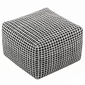 Square Black And White Checkered Fabric Stool For Living Room Home Decor