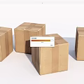 Four Brown Tape Sealed Cardboard Boxes For Secure Packaging And Storage 3d model