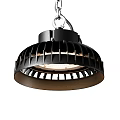 Stylish Modern Black Metal Grille Pendant Light with Circular Design and Warm Glow