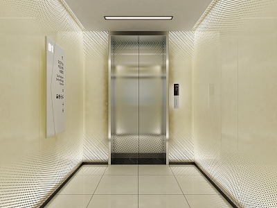 modern elevator hall elevator car model