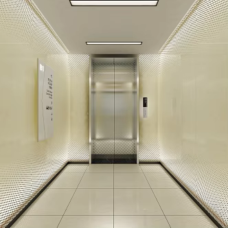 modern elevator hall elevator car 3d model