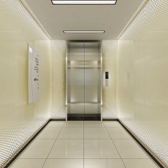 modern elevator hall elevator car 3d model