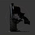 Black Pickup Truck Rear View With Large Off-Road Tires Silver Fender Flares On Brick Pavement