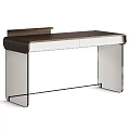 Modern Desk Design With Wooden Top White Drawers And Metal Frame