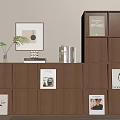Modern Wooden Bookshelf With Cube Shelves Books Magazines And Art Prints
