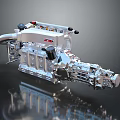 modern engine rotary cylinder engine cylinder rotary engine 3d model