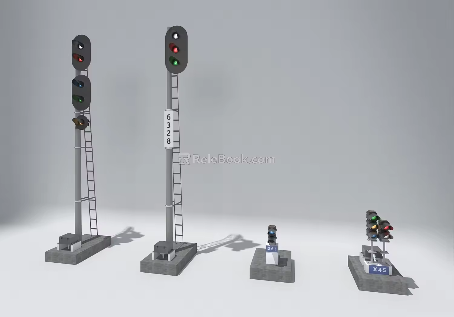 railway signal lamp 3d model
