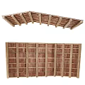 Modern suspended ceiling with tiled wood ceiling 3d model