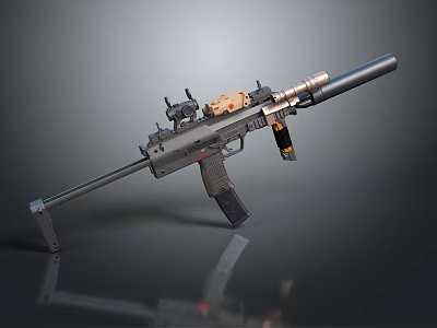 High Precision Tactical Rifle With Sniper Scope Suppressor And Modern Tactical Grip 3d model